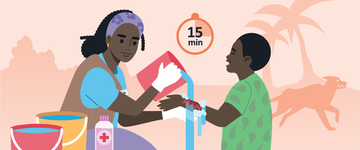 Health Worker Washing a Wound