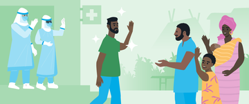 Stigma healthy person leaving clinic