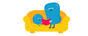 Graphic of an adult reading to a child