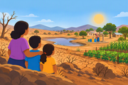 A drought-affected community at the transition point between impact and recovery.