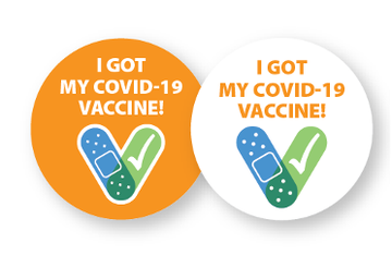 "I got my COVID-19 vaccine!" stickers